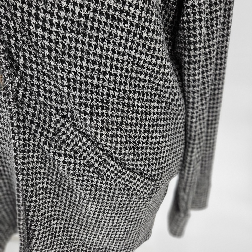 Madewell Houndstooth Blazer Womens XL Black White Double Breasted Knit Jacket - Picture 4 of 11